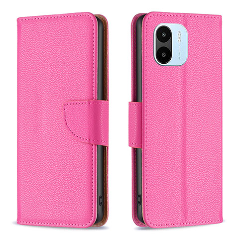 Custodia Portafoglio In Pelle Cover con Supporto B06F per Xiaomi Redmi A2 Rosa Caldo