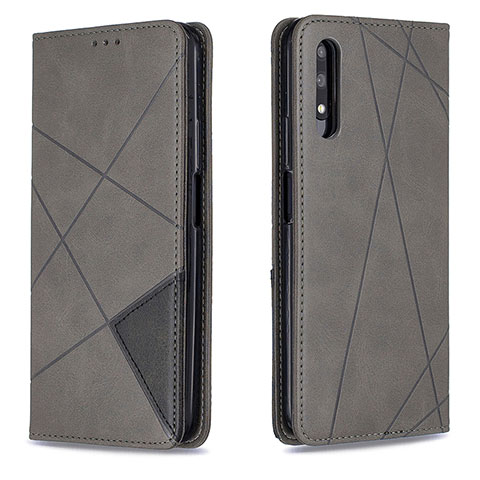 Custodia Portafoglio In Pelle Cover con Supporto B07F per Huawei Honor 9X Grigio