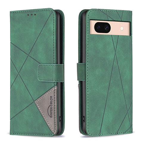 Custodia Portafoglio In Pelle Cover con Supporto B08F per Google Pixel 8a 5G Verde