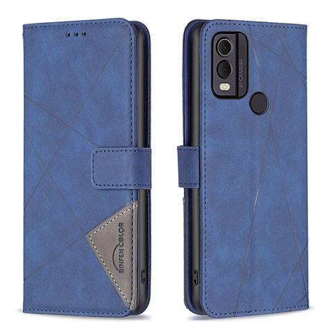 Custodia Portafoglio In Pelle Cover con Supporto B08F per Nokia C22 Blu