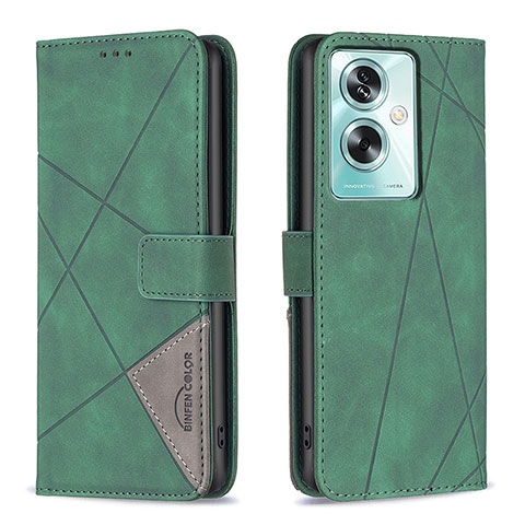 Custodia Portafoglio In Pelle Cover con Supporto B08F per Oppo A79 5G Verde