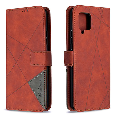 Custodia Portafoglio In Pelle Cover con Supporto B08F per Samsung Galaxy A42 5G Arancione