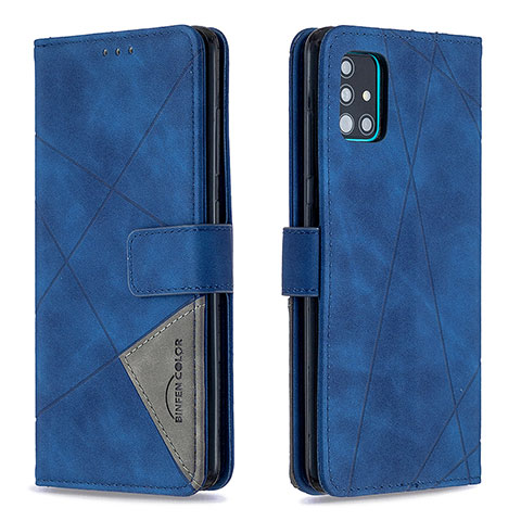 Custodia Portafoglio In Pelle Cover con Supporto B08F per Samsung Galaxy A51 4G Blu