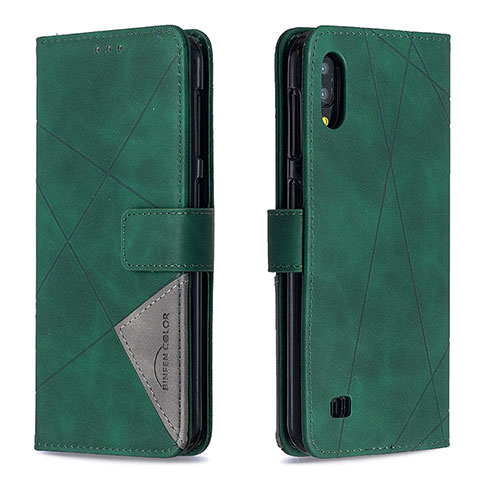 Custodia Portafoglio In Pelle Cover con Supporto B08F per Samsung Galaxy M10 Verde