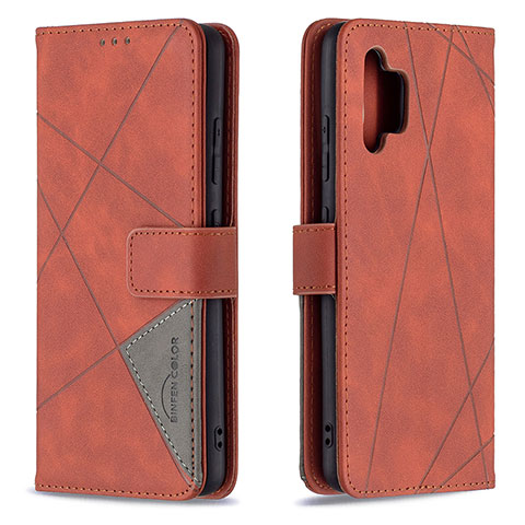 Custodia Portafoglio In Pelle Cover con Supporto B08F per Samsung Galaxy M32 5G Arancione