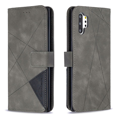 Custodia Portafoglio In Pelle Cover con Supporto B08F per Samsung Galaxy Note 10 Plus 5G Grigio