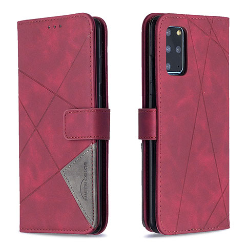 Custodia Portafoglio In Pelle Cover con Supporto B08F per Samsung Galaxy S20 Plus 5G Rosso