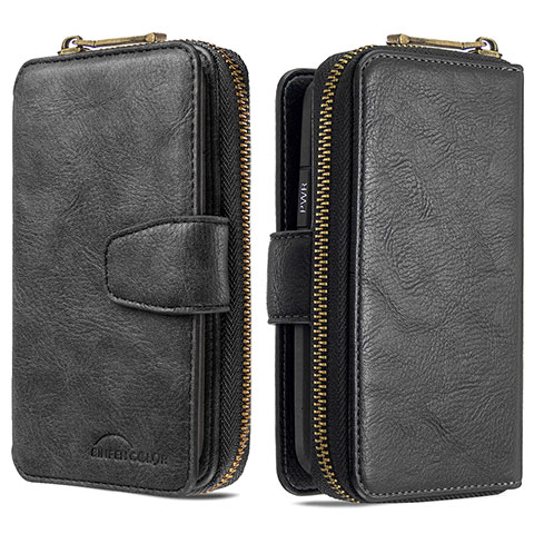 Custodia Portafoglio In Pelle Cover con Supporto B10F per Samsung Galaxy A40 Nero