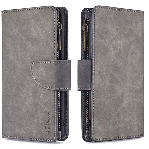 Custodia Portafoglio In Pelle Cover con Supporto B10F per Samsung Galaxy M32 5G Grigio