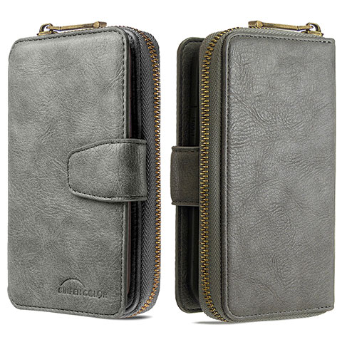 Custodia Portafoglio In Pelle Cover con Supporto B10F per Samsung Galaxy S20 Plus Grigio