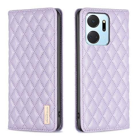 Custodia Portafoglio In Pelle Cover con Supporto B11F per Huawei Honor X7a Viola