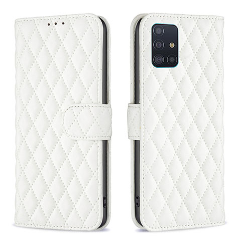 Custodia Portafoglio In Pelle Cover con Supporto B11F per Samsung Galaxy A51 5G Bianco