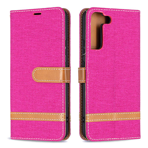 Custodia Portafoglio In Pelle Cover con Supporto B11F per Samsung Galaxy S21 5G Rosa Caldo