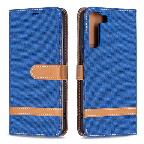 Custodia Portafoglio In Pelle Cover con Supporto B11F per Samsung Galaxy S21 Plus 5G Blu