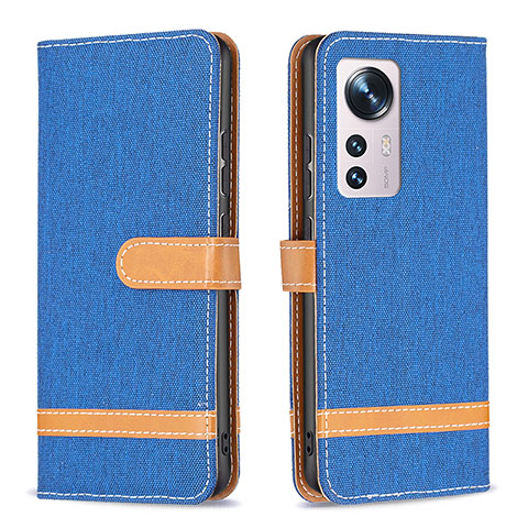 Custodia Portafoglio In Pelle Cover con Supporto B11F per Xiaomi Mi 12 5G Blu