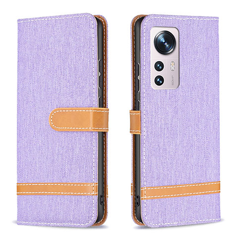 Custodia Portafoglio In Pelle Cover con Supporto B11F per Xiaomi Mi 12S Pro 5G Lavanda