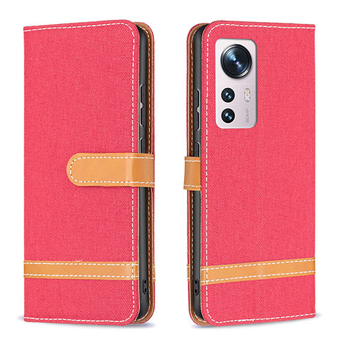 Custodia Portafoglio In Pelle Cover con Supporto B11F per Xiaomi Mi 12X 5G Rosso