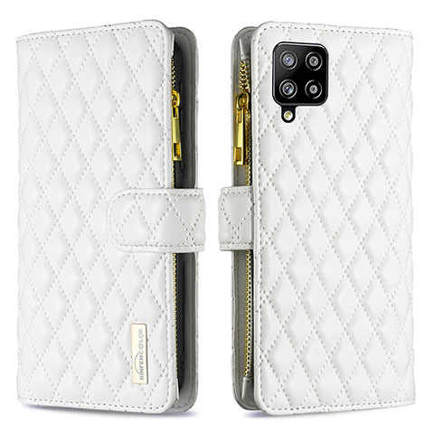 Custodia Portafoglio In Pelle Cover con Supporto B12F per Samsung Galaxy A42 5G Bianco