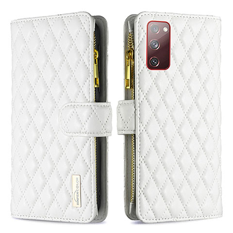 Custodia Portafoglio In Pelle Cover con Supporto B12F per Samsung Galaxy S20 FE 5G Bianco