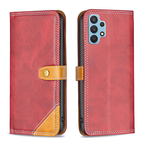 Custodia Portafoglio In Pelle Cover con Supporto B14F per Samsung Galaxy M32 5G Rosso