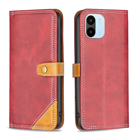 Custodia Portafoglio In Pelle Cover con Supporto B14F per Xiaomi Redmi A2 Rosso