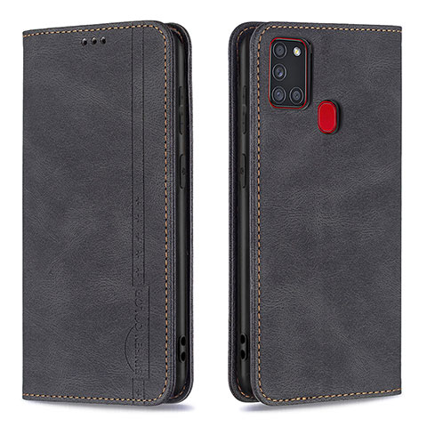 Custodia Portafoglio In Pelle Cover con Supporto B15F per Samsung Galaxy A21s Nero