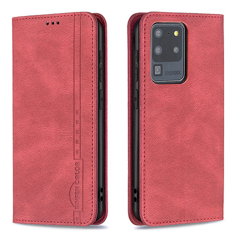Custodia Portafoglio In Pelle Cover con Supporto B15F per Samsung Galaxy S20 Ultra 5G Rosso