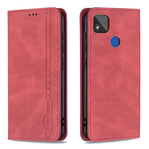 Custodia Portafoglio In Pelle Cover con Supporto B15F per Xiaomi Redmi 10A 4G Rosso