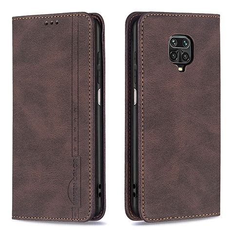 Custodia Portafoglio In Pelle Cover con Supporto B15F per Xiaomi Redmi Note 9 Pro Marrone