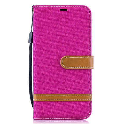Custodia Portafoglio In Pelle Cover con Supporto B16F per Samsung Galaxy A10 Rosa Caldo