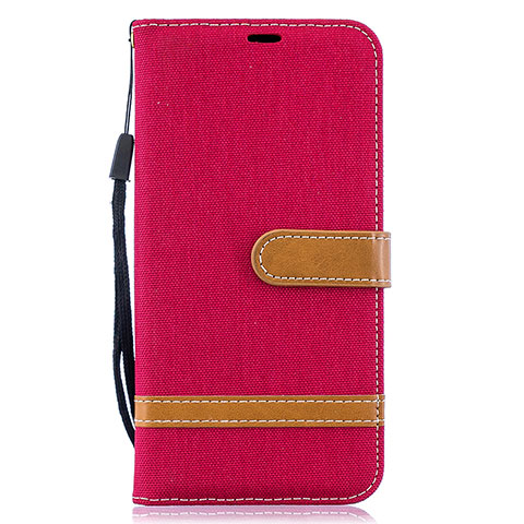 Custodia Portafoglio In Pelle Cover con Supporto B16F per Samsung Galaxy A10 Rosso