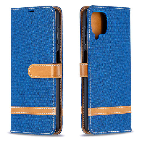 Custodia Portafoglio In Pelle Cover con Supporto B16F per Samsung Galaxy A12 5G Blu