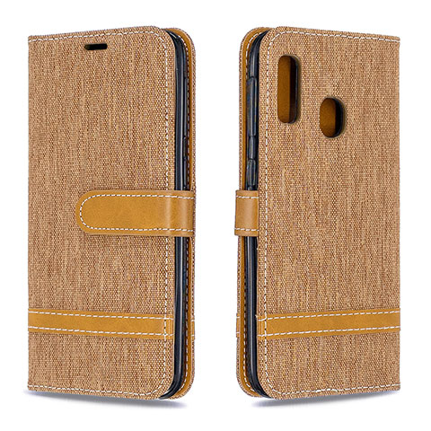 Custodia Portafoglio In Pelle Cover con Supporto B16F per Samsung Galaxy A20e Oro