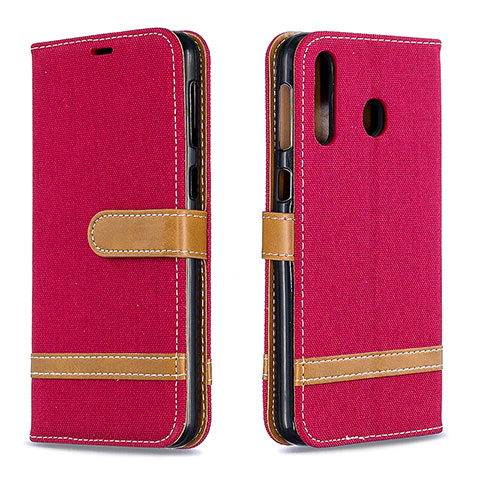 Custodia Portafoglio In Pelle Cover con Supporto B16F per Samsung Galaxy A40s Rosso