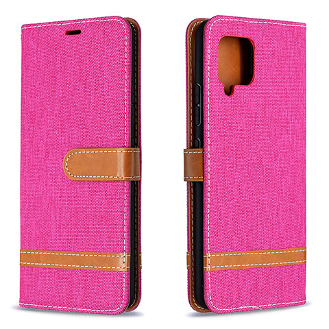 Custodia Portafoglio In Pelle Cover con Supporto B16F per Samsung Galaxy A42 5G Rosa Caldo