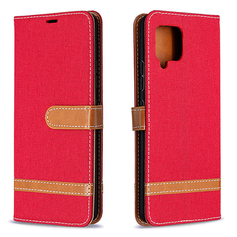Custodia Portafoglio In Pelle Cover con Supporto B16F per Samsung Galaxy A42 5G Rosso