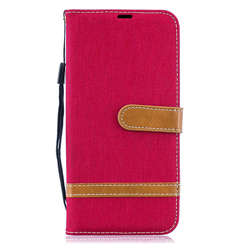 Custodia Portafoglio In Pelle Cover con Supporto B16F per Samsung Galaxy A50 Rosso