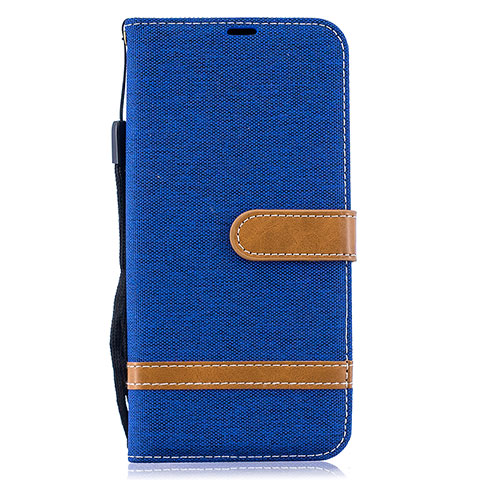 Custodia Portafoglio In Pelle Cover con Supporto B16F per Samsung Galaxy A50S Blu