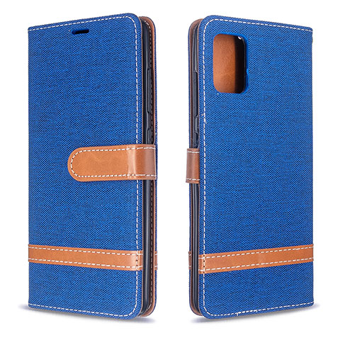Custodia Portafoglio In Pelle Cover con Supporto B16F per Samsung Galaxy A51 4G Blu