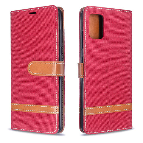 Custodia Portafoglio In Pelle Cover con Supporto B16F per Samsung Galaxy A51 4G Rosso