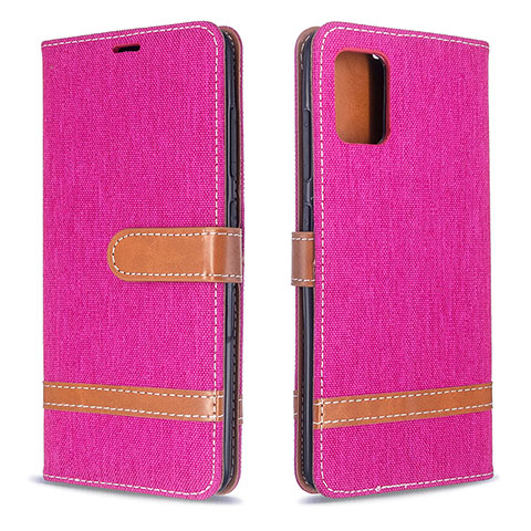 Custodia Portafoglio In Pelle Cover con Supporto B16F per Samsung Galaxy A51 5G Rosa Caldo
