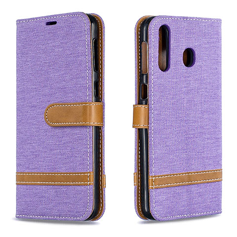 Custodia Portafoglio In Pelle Cover con Supporto B16F per Samsung Galaxy M30 Lavanda