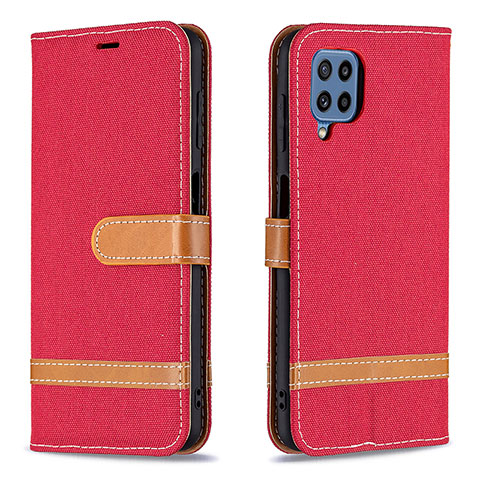 Custodia Portafoglio In Pelle Cover con Supporto B16F per Samsung Galaxy M32 4G Rosso