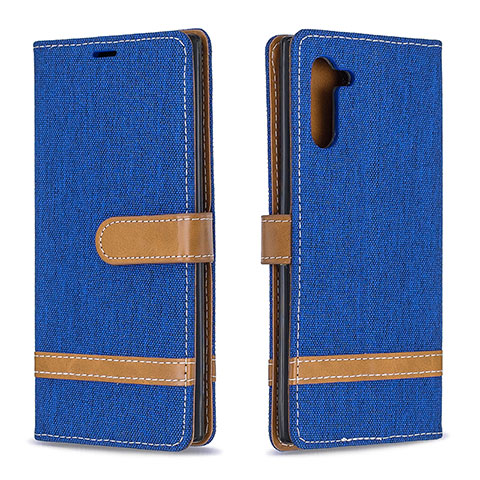 Custodia Portafoglio In Pelle Cover con Supporto B16F per Samsung Galaxy Note 10 5G Blu