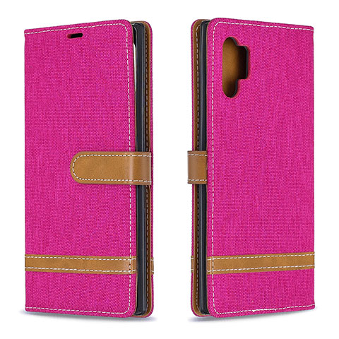Custodia Portafoglio In Pelle Cover con Supporto B16F per Samsung Galaxy Note 10 Plus 5G Rosa Caldo