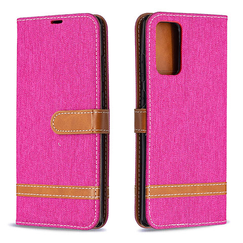 Custodia Portafoglio In Pelle Cover con Supporto B16F per Samsung Galaxy Note 20 5G Rosa Caldo