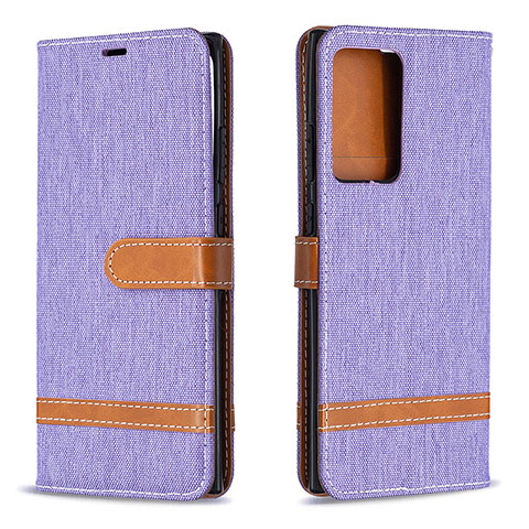 Custodia Portafoglio In Pelle Cover con Supporto B16F per Samsung Galaxy Note 20 Ultra 5G Lavanda