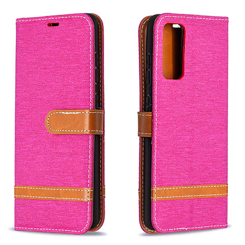 Custodia Portafoglio In Pelle Cover con Supporto B16F per Samsung Galaxy S20 FE 5G Rosa Caldo