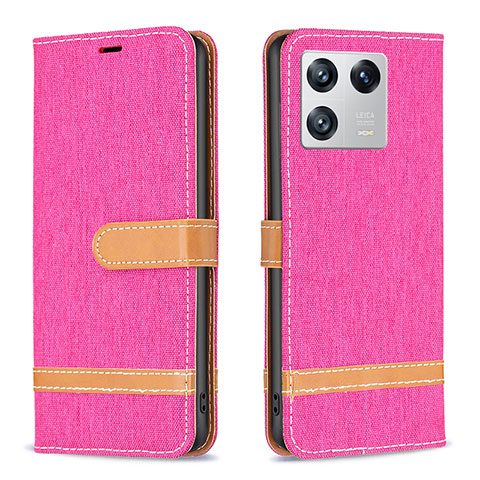 Custodia Portafoglio In Pelle Cover con Supporto B16F per Xiaomi Mi 13 5G Rosa Caldo