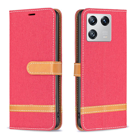 Custodia Portafoglio In Pelle Cover con Supporto B16F per Xiaomi Mi 13 5G Rosso